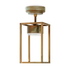 Cubic 3373 LED udendørs loftlampe, messing/opal