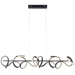 Curls LED-hængelampe, sort, metal, 99 cm lang, dæmpbar