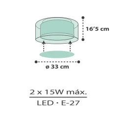 Dalber Cloud Green loftslampe, Ø 33 cm, grøn