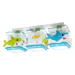 Dalber Little Shark loftlampe, havmotiv 3 lyskilde