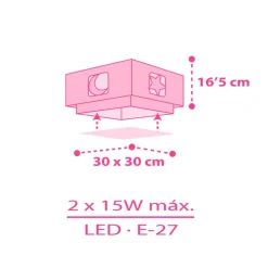 Dalber Moonlight loftlampe børneværelse, 1 lk pink