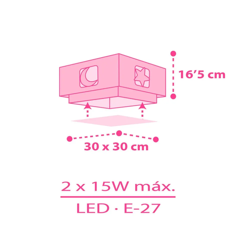 Dalber Moonlight loftlampe børneværelse, 1 lk pink