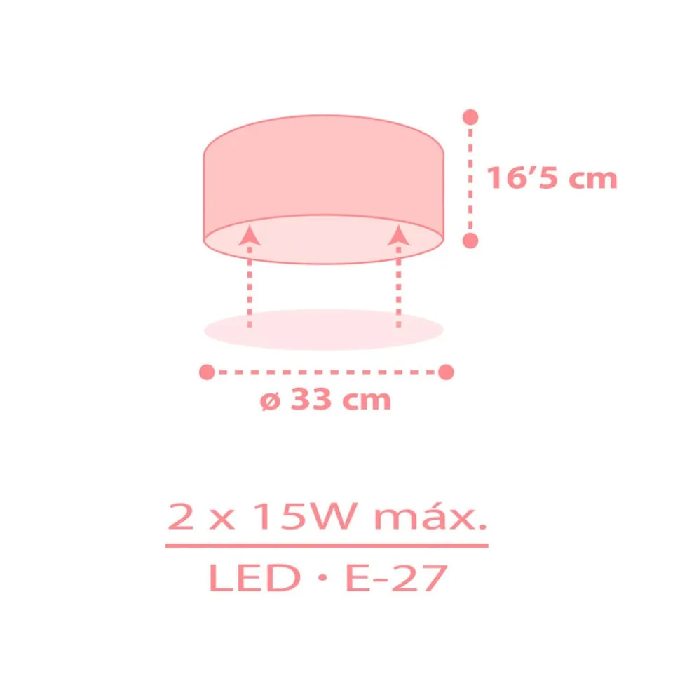 Dalber Star Light loftslampe til børn, pink