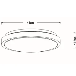 Dasher LED loftlampe, sort, Ø 41 cm, 2700 K, IP44