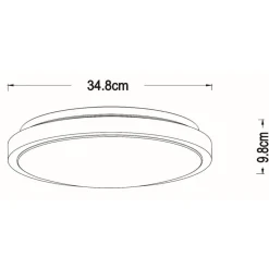 Dasher LED loftlampe, sort, Ø 34,8 cm, 2700 K, IP44