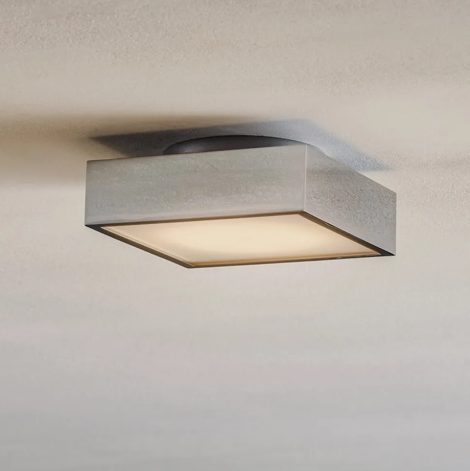 Decor Walther Cut LED-loftlampe, krom, 18x18 cm
