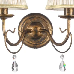 Delia væglampe, bronzefarvet, 2-lys, bredde 25 cm