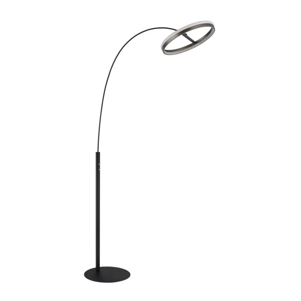 Della LED-gulvlampe, højde 190 cm, sort/mørkegrå, metal