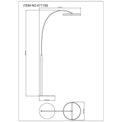 Della LED-gulvlampe, højde 190 cm, sort/mørkegrå, metal