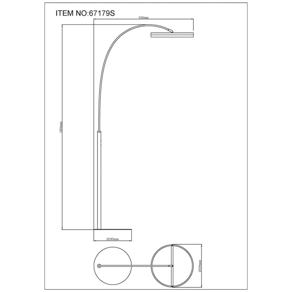 Della LED-gulvlampe, højde 190 cm, sort/mørkegrå, metal