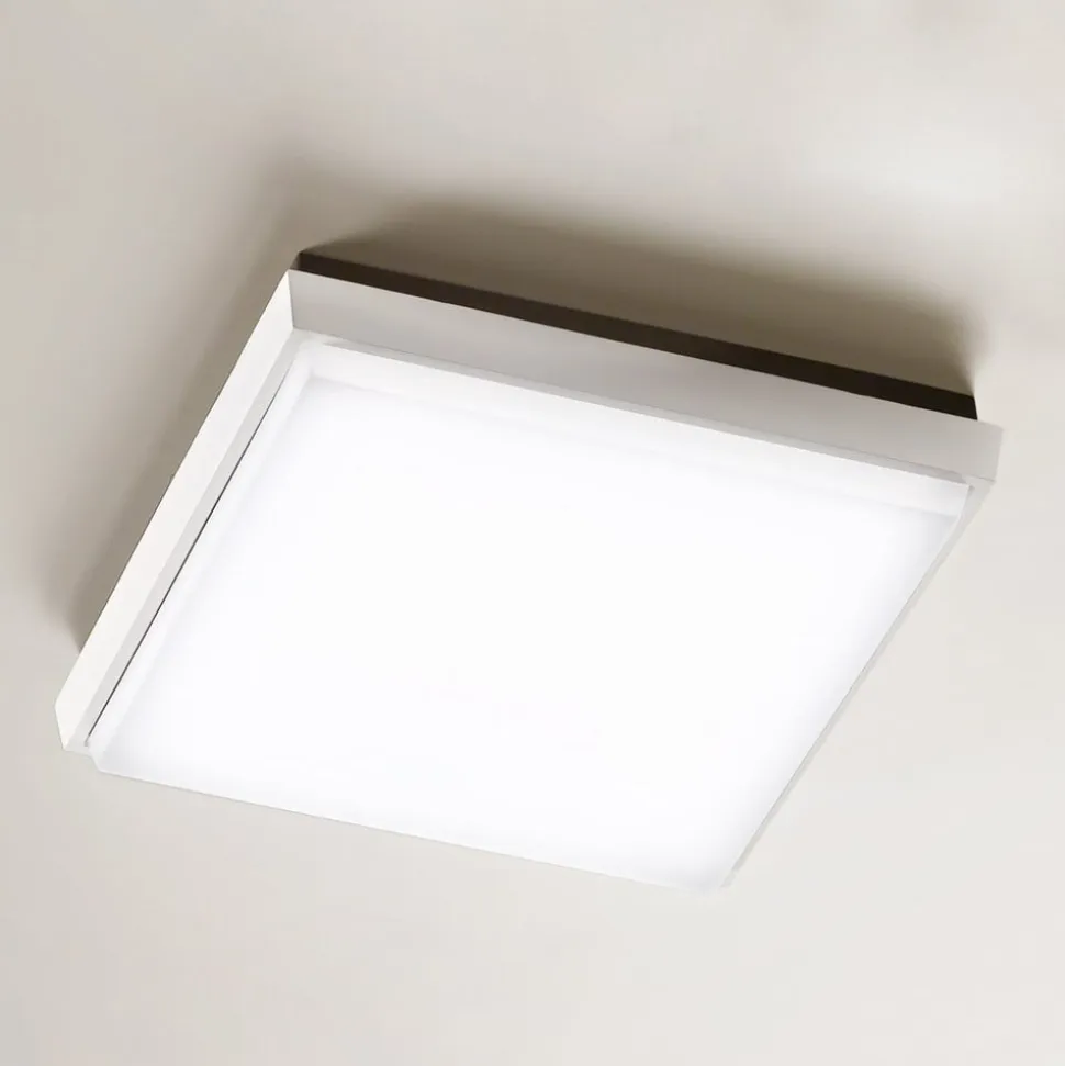 Desdy LED udendørs loftlampe, 24 x 24 cm, hvid