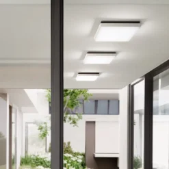 Desdy LED udendørs loftlampe, 24 x 24 cm, hvid