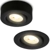 Desi indbygningslampe, sort, Ø9cm, tænd/sluk, 3000K