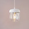 Design pendellampe Acorn, hvid og messing