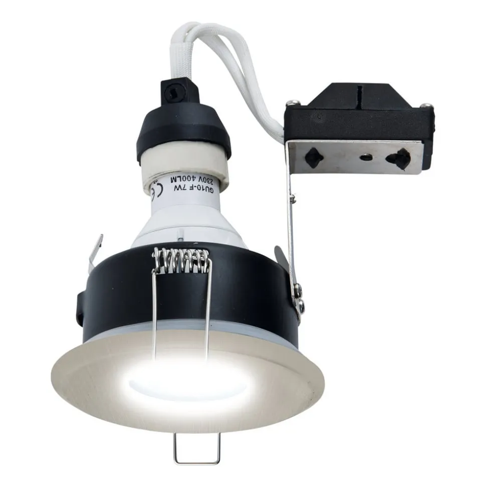 DL7001 indbygningsspot, højvolt, børstet jern