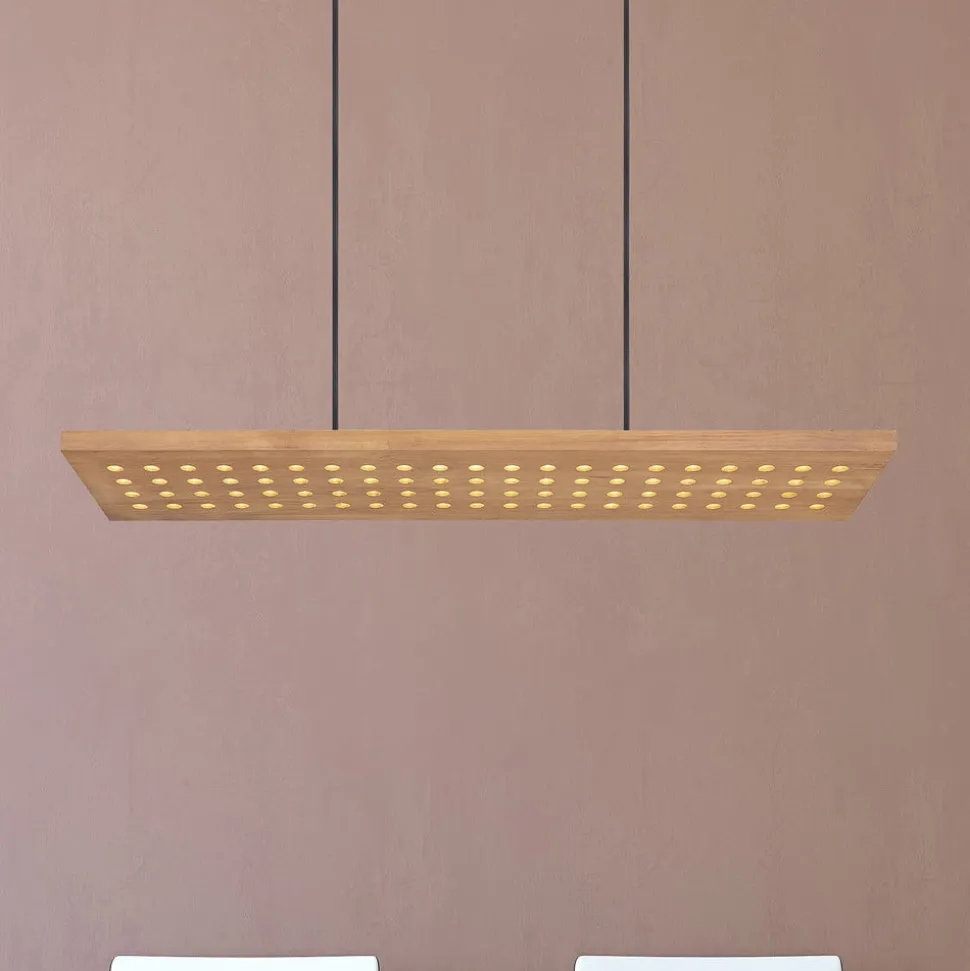 Dolores LED-pendellampe, mat sort/lysebrun
