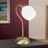 Doma bordlampe, antik messingfarve, højde 30 cm, glas