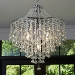 Dorchester lysekrone, krystalglas, 5 lyskilder, Ø 64 cm, E14