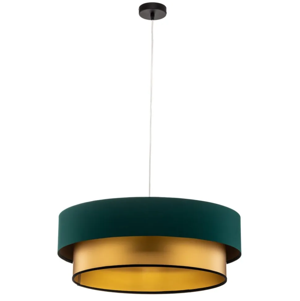 Dorina hængelampe, grøn/guld Ø 60cm