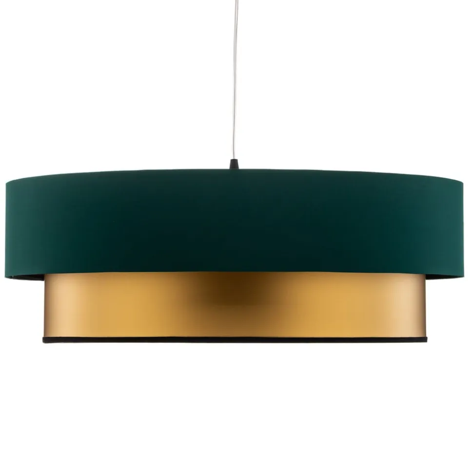 Dorina hængelampe, grøn/guld Ø 60cm