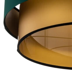 Dorina hængelampe, grøn/guld Ø 60cm