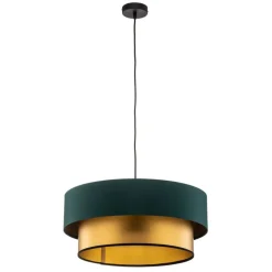 Dorina hængelampe, grøn/guld Ø 50cm