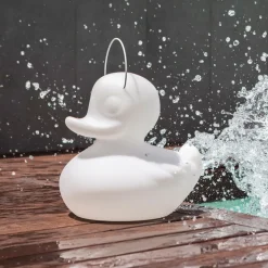 DUCK-DUCK S udendørs LED-designerlampe, hvid