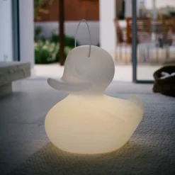 DUCK-DUCK XL udendørs LED-designerlampe, hvid