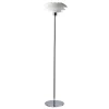Dyberg Larsen DL31 gulvlampe, glasskærm, krom