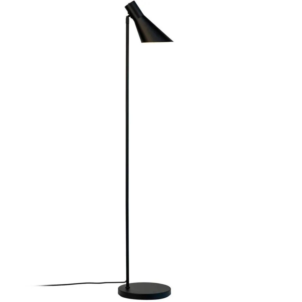 Dyberg Larsen gulvlampe DL12, sort, højde 139 cm, metal