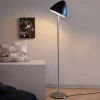 Dyberg Larsen gulvlampe Oulu, sort/stål, højde 128 cm
