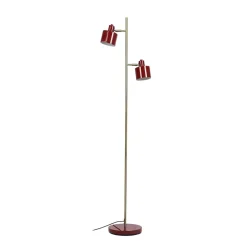 Dyberg Larsen Gulvlampe Ocean, mørkerød, 160 cm, 2 lyskilder.