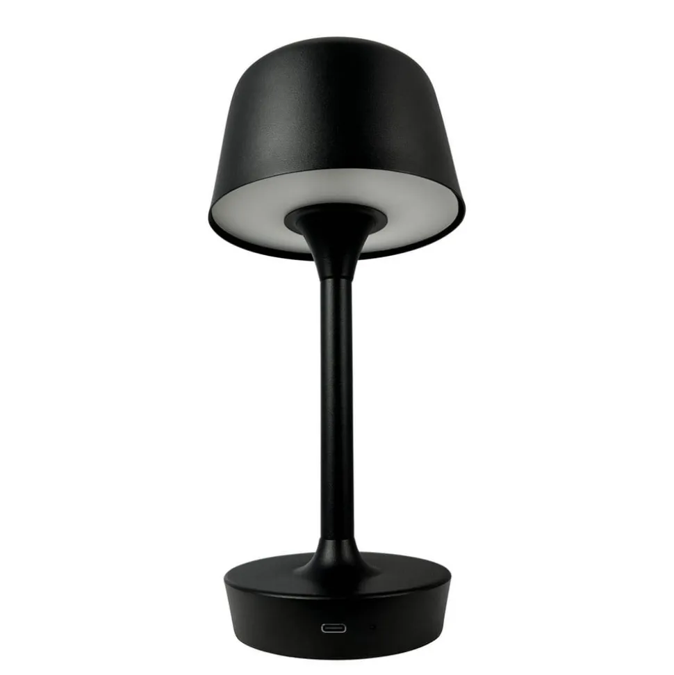 Dyberg Larsen LED-bordlampe Flow, sort, højde 25 cm