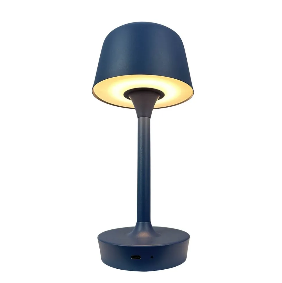 Dyberg Larsen LED-bordlampe Flow, blå, højde 25 cm