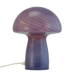 Dyberg Larsen Mushroom bordlampe, blå, højde 23 cm, glas