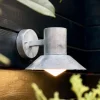 Dyberg Larsen udendørs væglampe Venice, galvaniseret, Ø 20 cm