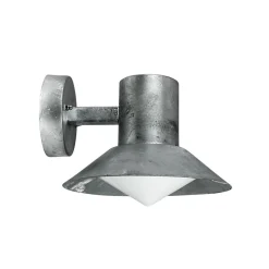 Dyberg Larsen udendørs væglampe Venice, galvaniseret, Ø 20 cm