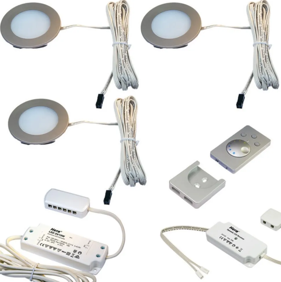 Dynamic FR 55 LED-møbelindbygningslampe, 3 stk.