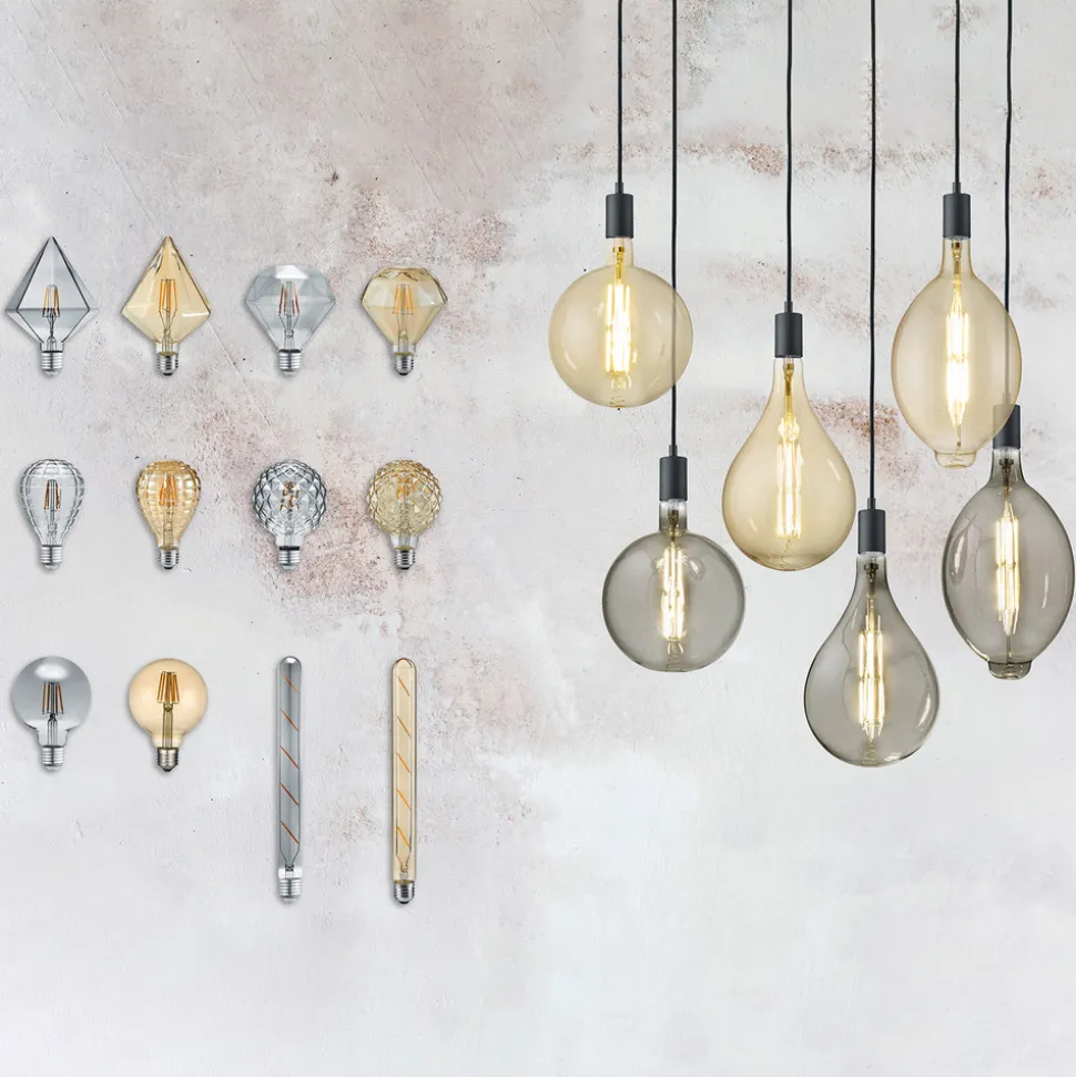 E27 4 W 2.700K Diamant LED-pære, ravgul