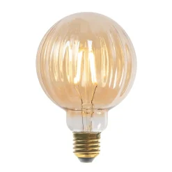 E27 3,8 W LED G95 2.700 K 340lm riller, rav, 2 stk