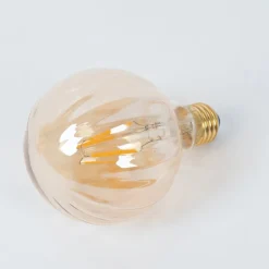 E27 3,8 W LED G95 2.700 K 340lm riller, rav, 5 stk