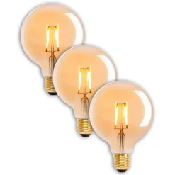 E27 4,1 W 310lm LED-globepære varmhvid guld 3 stk