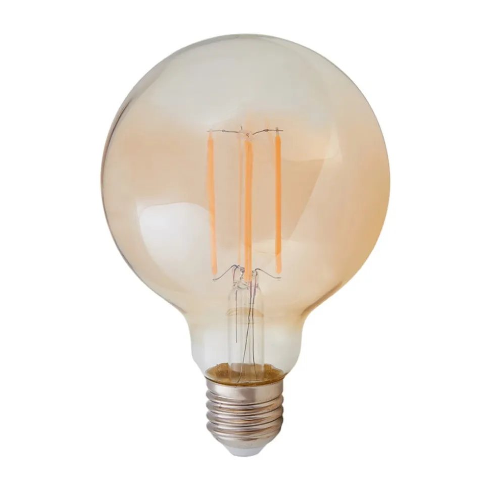 E27 LED-globepære Filament 6W 500lm, ravfarvet 1.800K