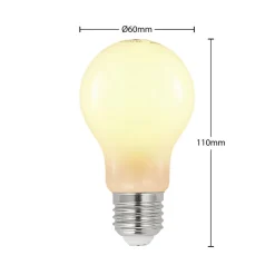 E27 LED-pære 6 W 2.700 K, kan dæmpes, opal