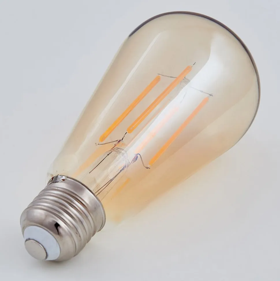 E27 rustik LED-pære 6 W 500lm rav 1.800 K, 2 stk