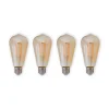 E27 rustik LED-pære 6 W 500lm rav 1.800 K 4 stk