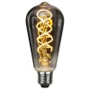 E27 ST64 2 W rustik LED-pære, filament 2.100 K røg
