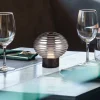 Earl LED genopladelig bordlampe, sort/røget, højde 14,5 cm, glas