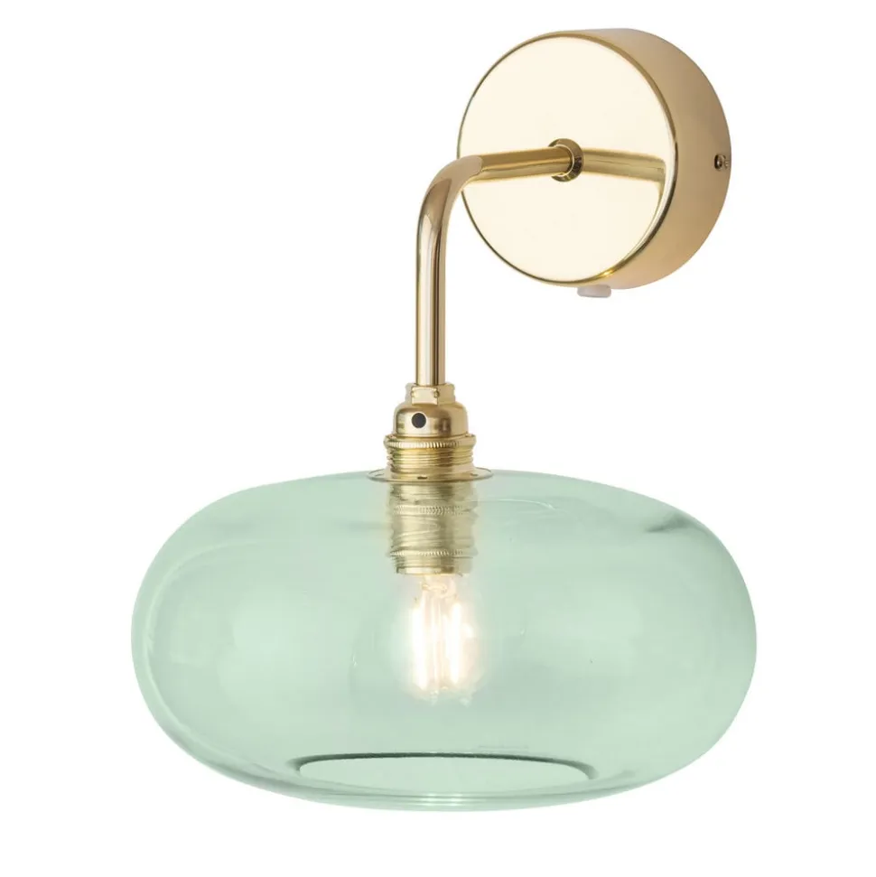 EBB & FLOW Horizon arm-væglampe guld/grøn Ø 21 cm