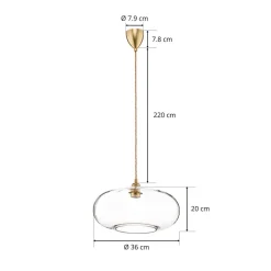 EBB & FLOW Horizon glas-pendellampe, klar, Ø 36 cm